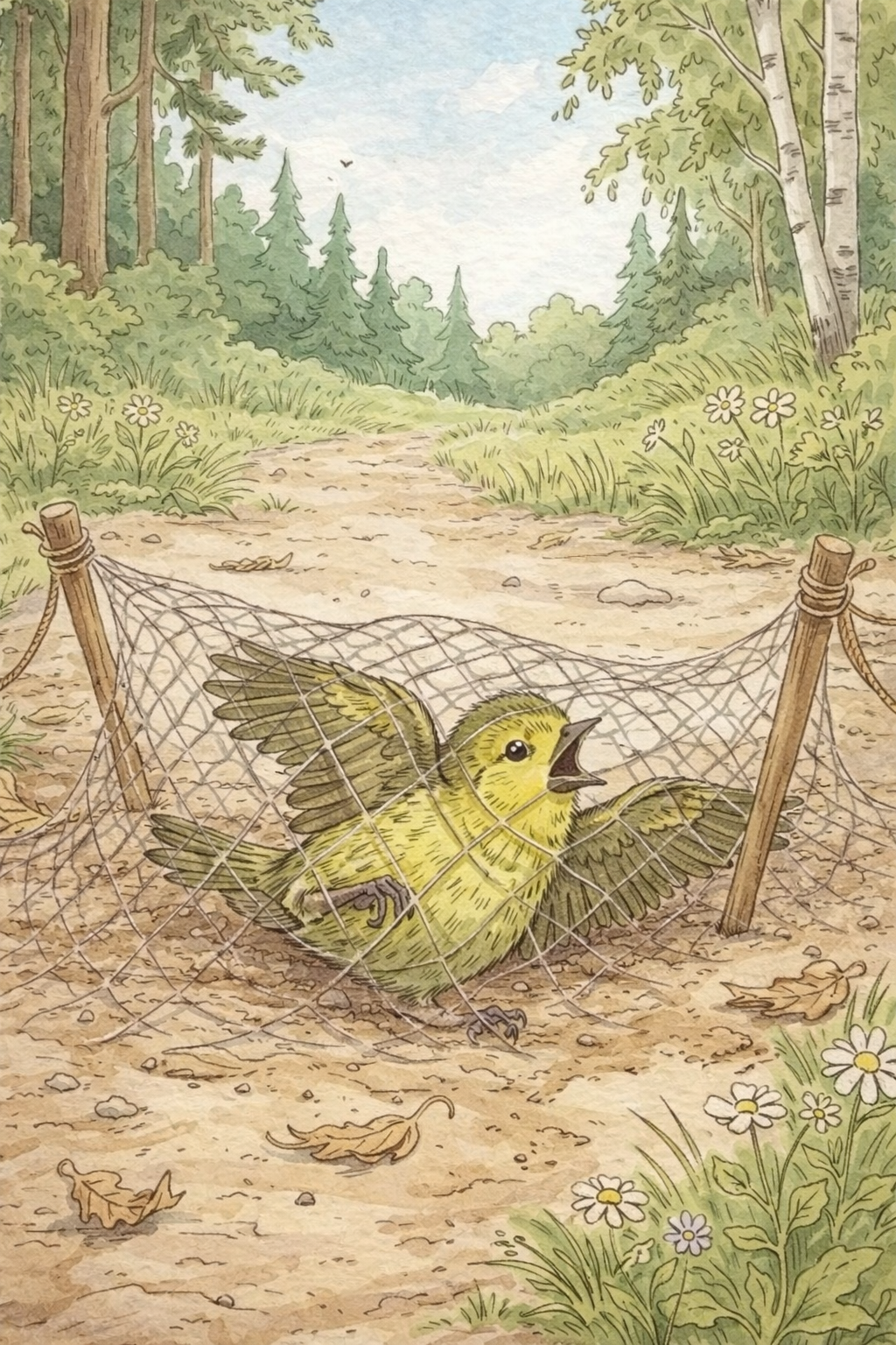 Чиж попался в западню